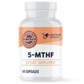 Vimergy 5-MTHF bottle front showing vegan folate supplement for daily energy support.