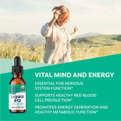 Vimergy B12 liquid dropper emphasizes easy dosing for fast absorption