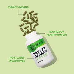 Capsules being poured into a glass for on-the-go greens