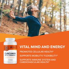 Vimergy Curcumin capsules pack close-up emphasizing vegan gluten-free capsules
