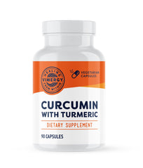 Vimergy Curcumin liquid capsules bottle for daily wellness.