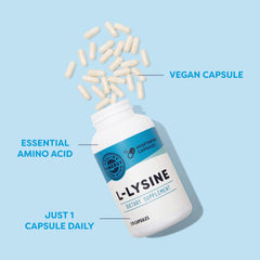 Vimergy L-Lysine capsule in smoothie demonstrates versatile mix-in use.