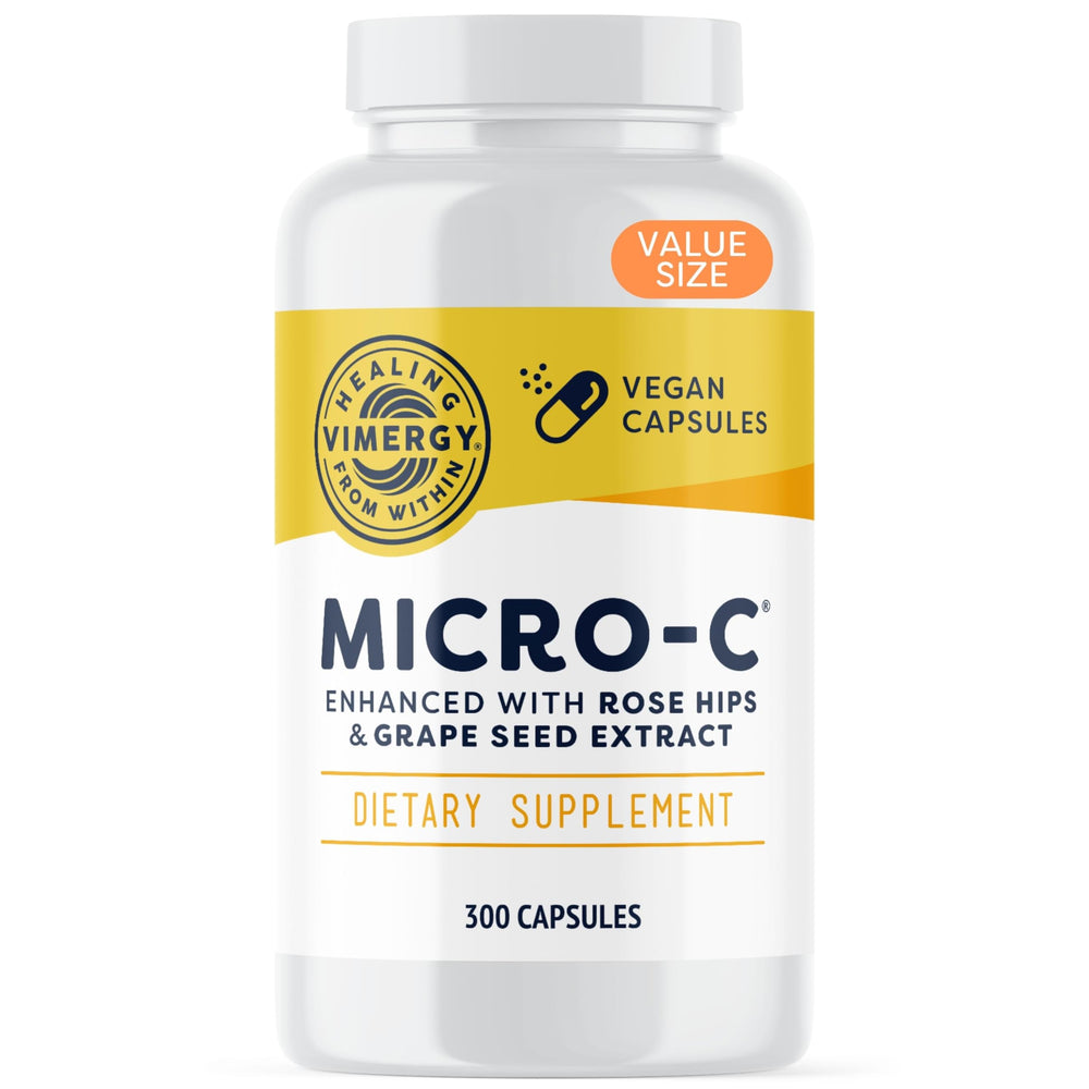 Vimergy Micro-C capsules in a bottle, convenient daily immune support.