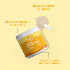 Vimergy Micro-C Immune Power label highlights gluten-free, vegan formula.