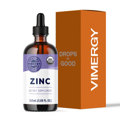 Vimergy zinc liquid bottle pouring for easy daily zinc intake