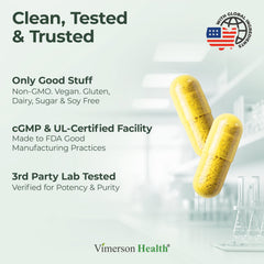Vimerson Health curcumin with black pepper blend capsules illustrating enhanced absorption.