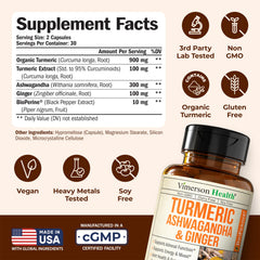 Vimerson Health ginger-root sections showcase natural pairing with turmeric.