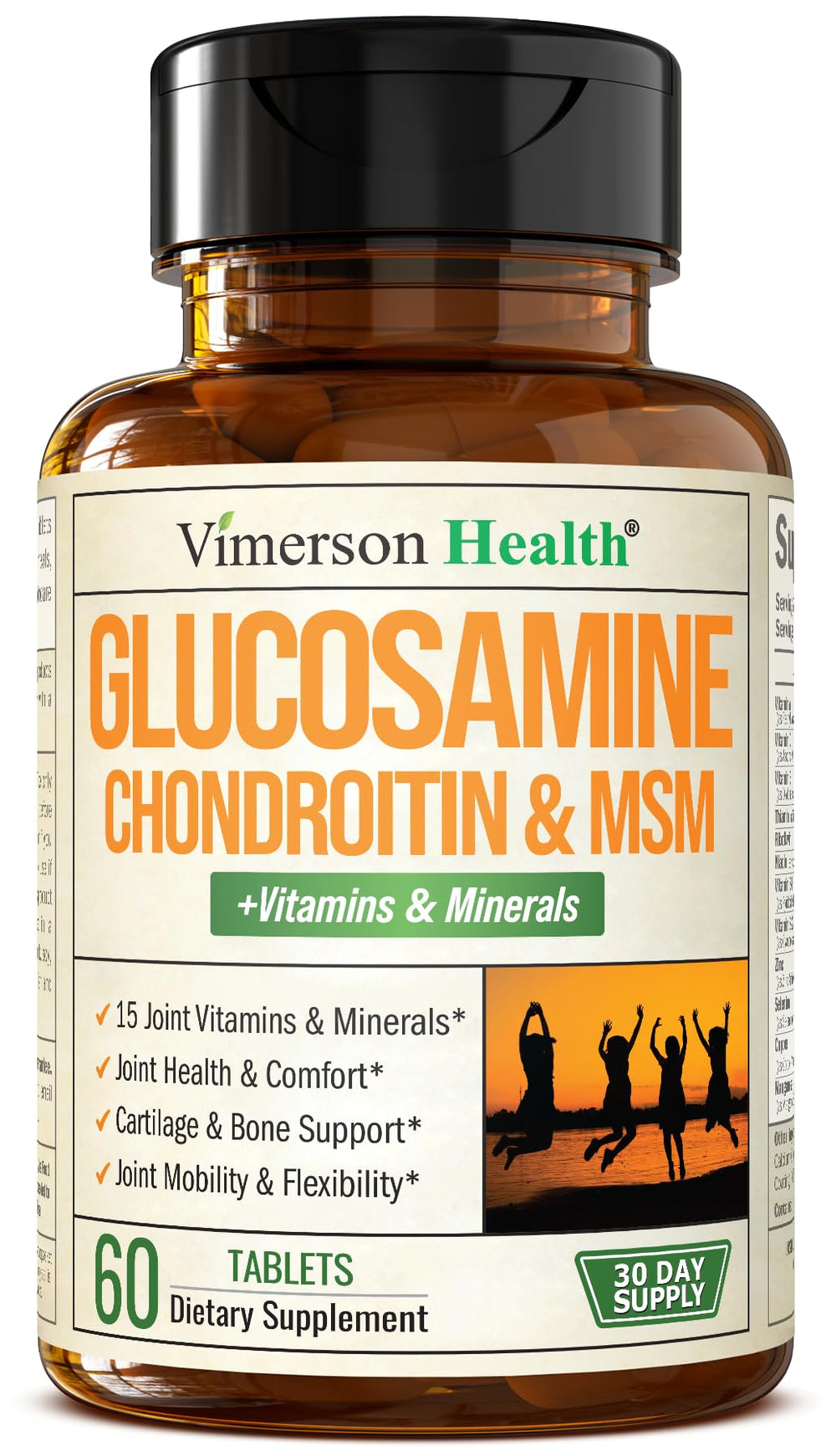 Vimerson Health glucosamine-chondroitin-msm bottle front for joint support use