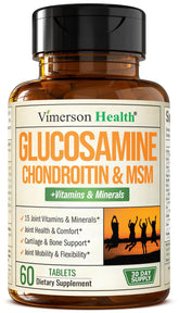 Vimerson Health glucosamine-chondroitin-msm bottle front for joint support use
