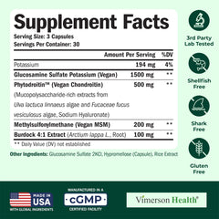 Vimerson Health MSM capsules close-up for mobility.