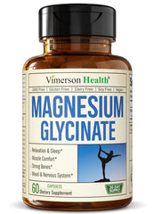 Vimerson Health Magnesium Glycinate 200mg bottle for easy daily use and gentle absorption.