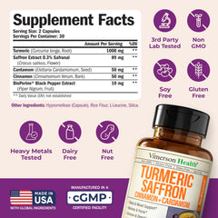 Vimerson Health saffron-turmeric bottle with cinnamon sticks for eye health