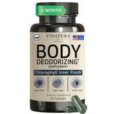 VINATURA Body Deodorizing Supplement bottle for daily internal freshness.