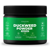 VINATURA Duckweed Powder bottle close-up, highlighting protein-rich nutrition.