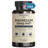 VINATURA Magnesium Sleep Aid bottle ready for nightly routine and easy dosing