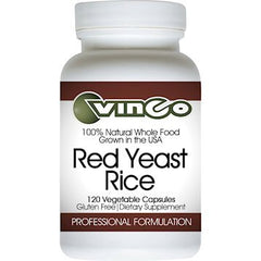 Vinco Red Yeast Rice 600 mg bottle, vegetarian capsules for LDL balance