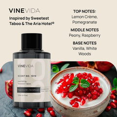 VINEVIDA No1010 scent bottle beside a plug-in diffuser for steady fragrance.