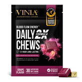 VINIA Resveratrol Heart Chews bottle front showing grape polyphenols for daily circulation support.