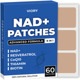 VIORY NAD+ patches on arm showing classic packaging for potential daily energy support.