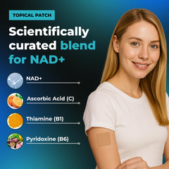 VIORY NAD+ patch adhesive closeup for secure wear.