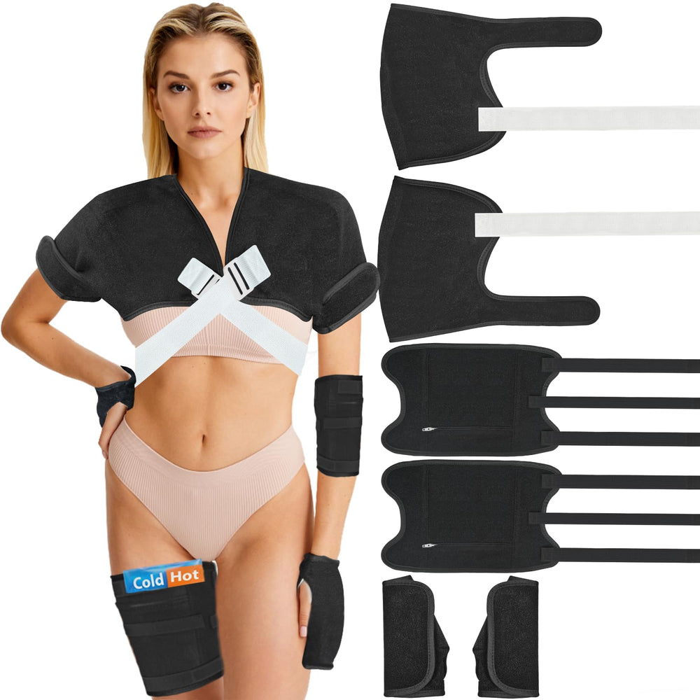 Viowey castor oil pack shoulder wrap for comfortable skin contact and adjustable fit.