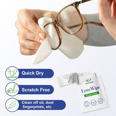 VisClear lens wipes clean glasses quickly without streaks.