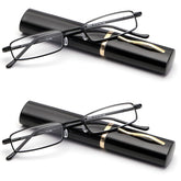 Viseng Slim Mini Metal Reading Glasses with pen-case design for discreet on-the-go reading.