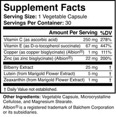 Visigard natural ingredients graphic highlighting plant-based ocular support.