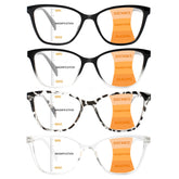 VisiWell progressive reading glasses 4-pack for clear distance, computer, and reading tasks.