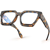 Visoone blue light blocking glasses with TR90 rectangle frame reduce eye strain during screen time.