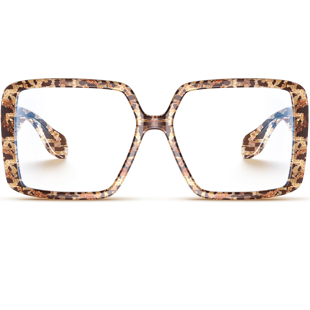 Visoone Harvard oversized frame front view with blue light protection for daily screen time.
