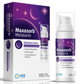 Vita Sciences Maxasorb Melatonin Cream bottle with pump for easy night routine.