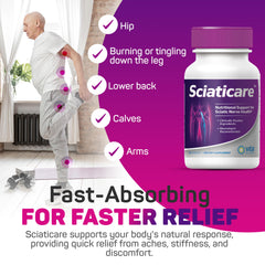 Vita Sciences Sciaticare bottle label view indicating allergen-conscious formula.