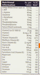 Vitabiotics Neurozan packaging label displaying iron, zinc and iodine for cognitive function.