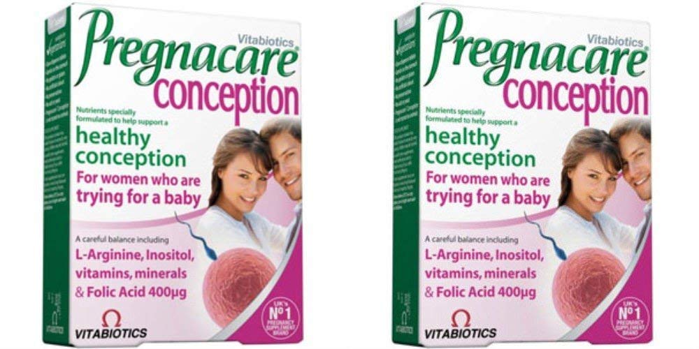 Vitabiotics Pregnacare Conception bottle 2-pack for daily pregnancy planning.
