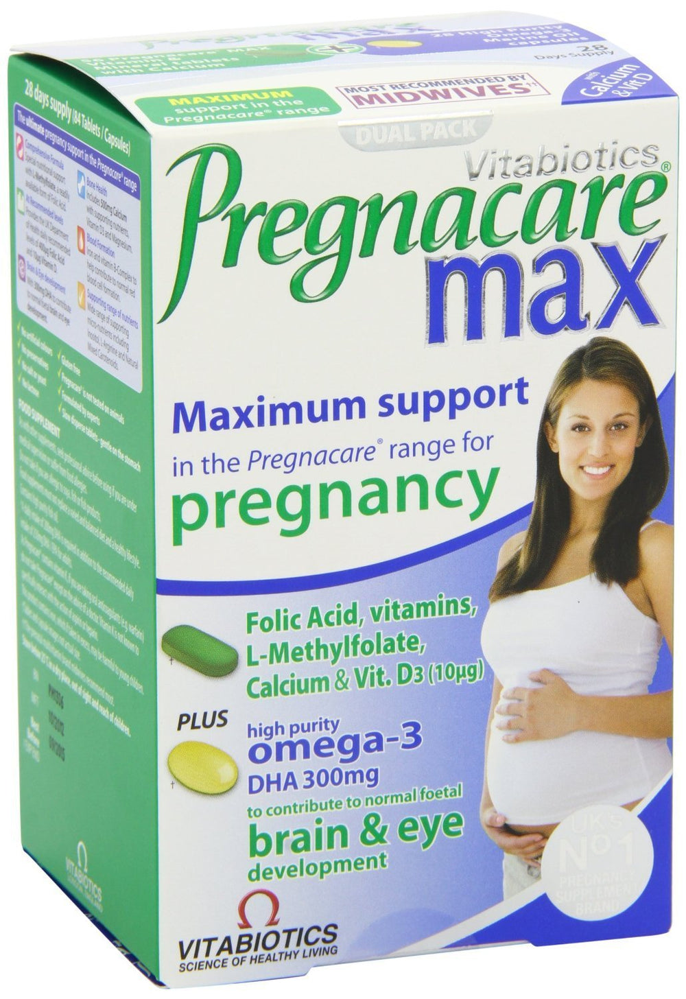 Vitabiotics Pregnacare Max two-pack tablets for pregnancy nutrition and convenience.