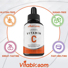 Vitablosom Liposomal Vitamin C drops pour or take directly for convenient daily use.