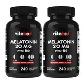 Vitabod Melatonin 20 mg bottle front with natural berry flavor for nightly routines.