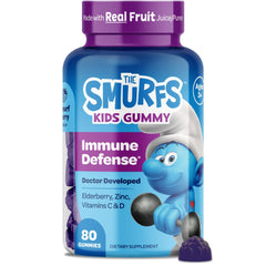 Vitaburst Smurfs Immune bottle pour signaling kid-friendly immune support for growing children