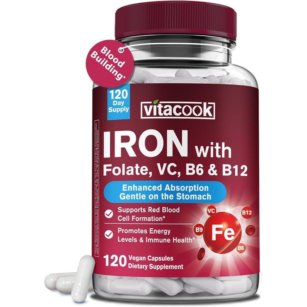 Vitacook Iron Bisglycinate Capsules offer gentle iron support for sensitive stomachs and daily vitality