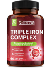 Vitacook iron supplement bottle with 60 tablets for daily energy support