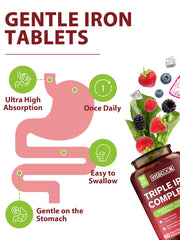 Vitacook iron supplement label close-up showing ingredients for absorption