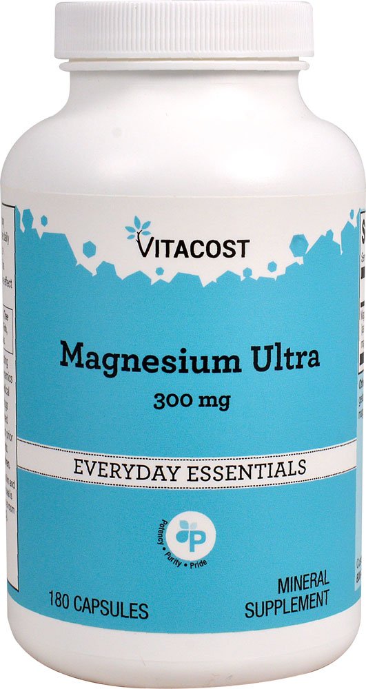 Vitacost Magnesium Ultra bottle on shelf for daily magnesium support