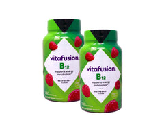 Vitafusion B12 bottle on shelf highlighting packaging and energy support