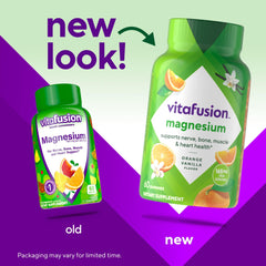 Vitafusion Magnesium Gummy Tropical Gummies showcasing chewy texture and flavor.