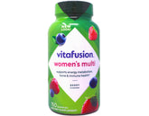 Vitafusion Women's Multivitamin Gummies bottle shows berry flavor for daily wellness.