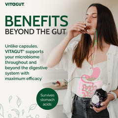 VITAGUT 19-herbs formula label highlights organic vegan ingredients.