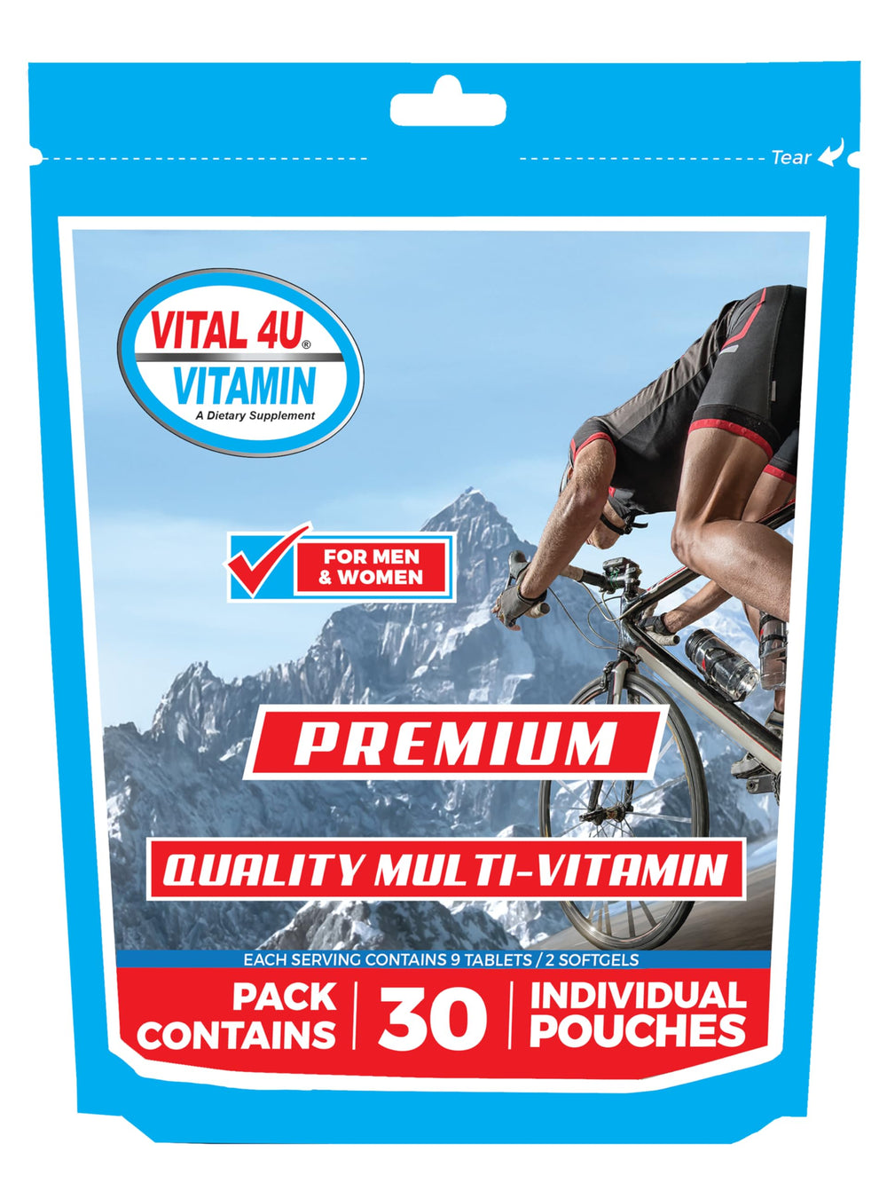 Vital 4U vitamin bottle front showing a complete multivitamin for daily wellness