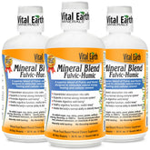 Vital Earth Minerals Fulvic Humic Mineral Blend bottle with label highlights minerals.