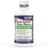 Vital Earth Minerals Super Strength Humic bottle front showing powerful mineral blend for daily vitality.